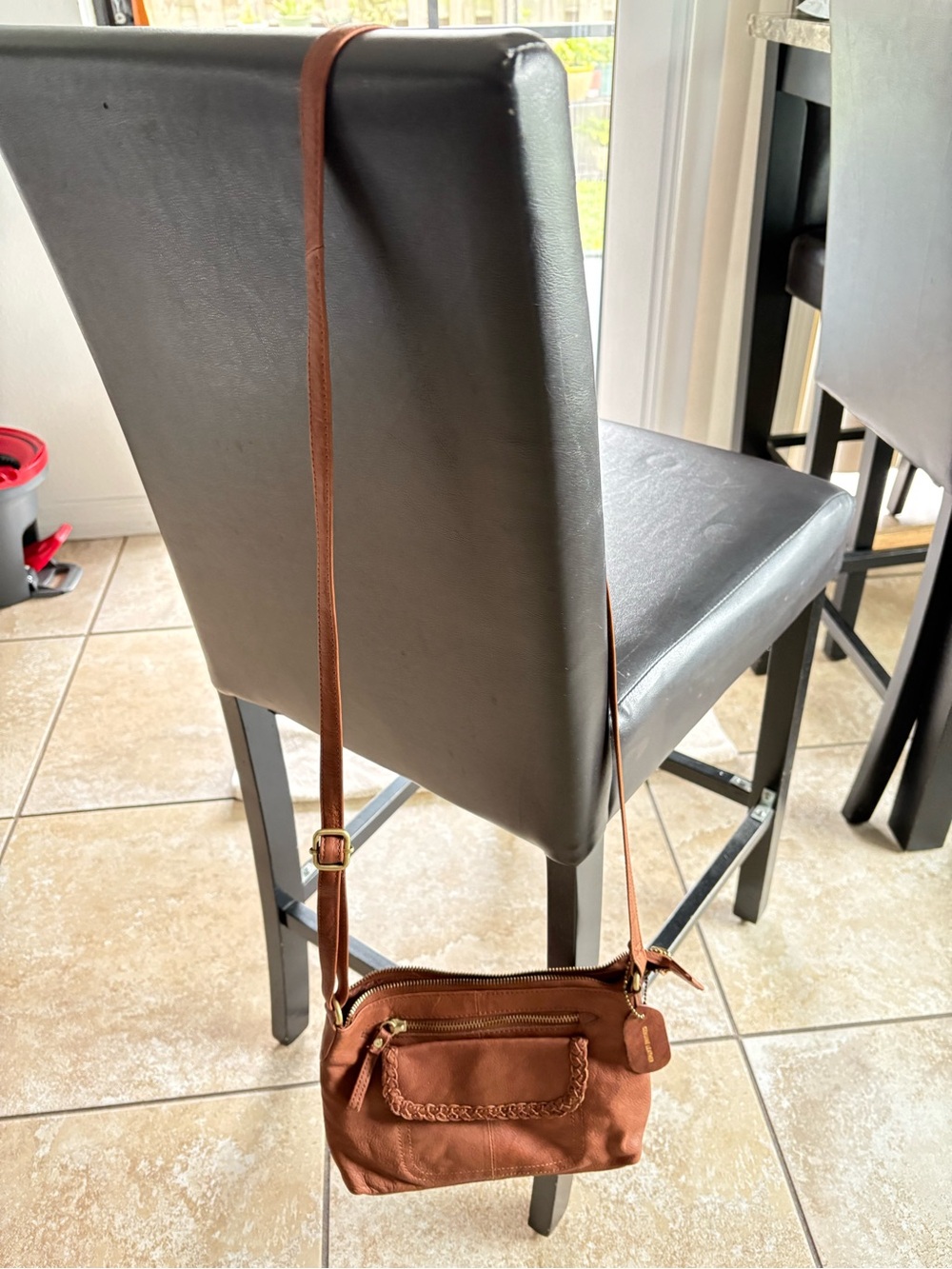 Casual Brown Leather Crossbody Bag